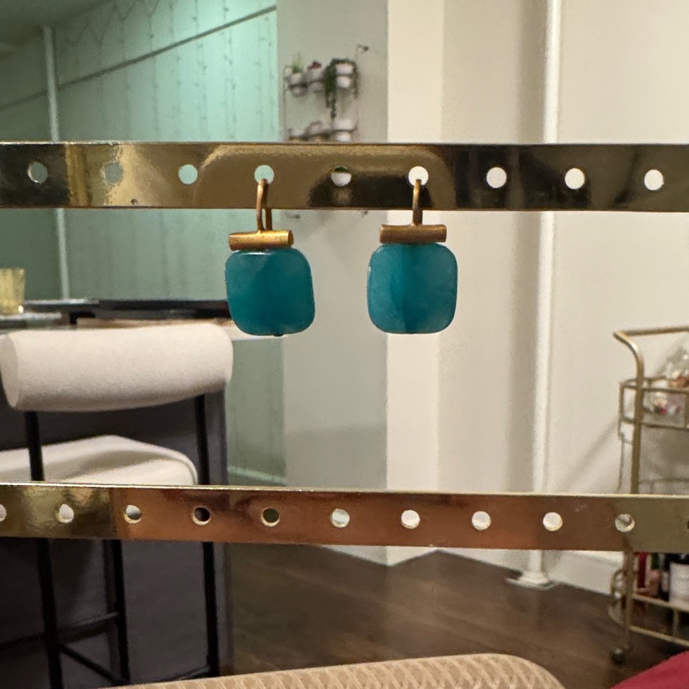 Blue and Gold Earrings